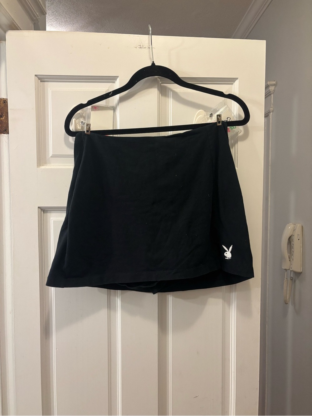 PLAYBOY Black Athletic Skort with White Bunny Emblem